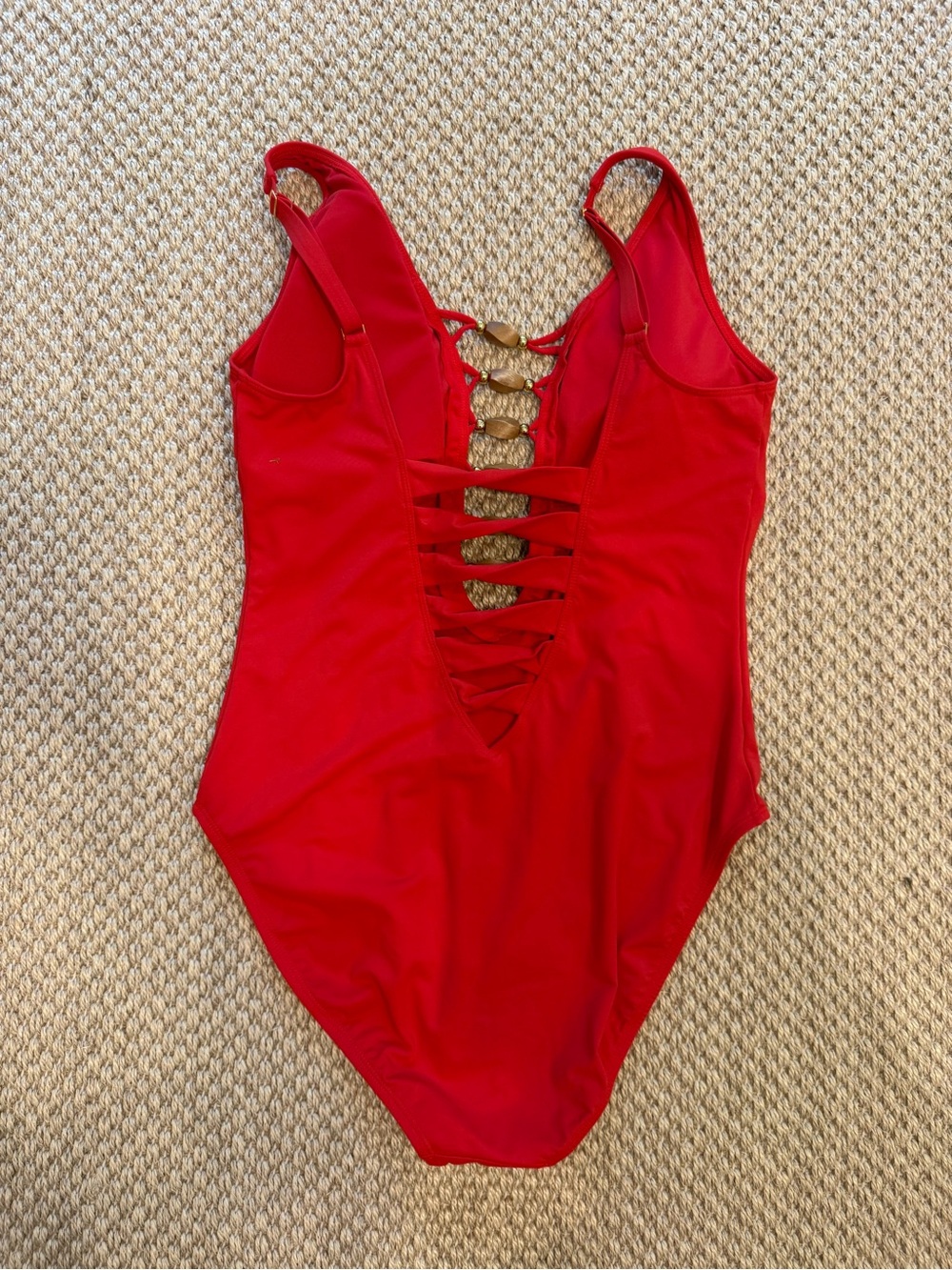 Bleu Rod Beattie KORE Lace Down One-piece Swimsuit Crimson - Picture 6 of 7